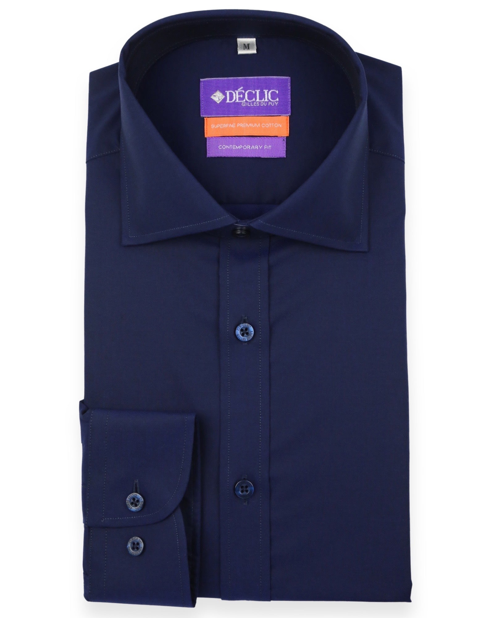 DÉCLIC Karsten Plain Shirt for Men - Classic Navy Blue Casual Button Down Shirt | Office Wear, Business Casual & Everyday Outfits