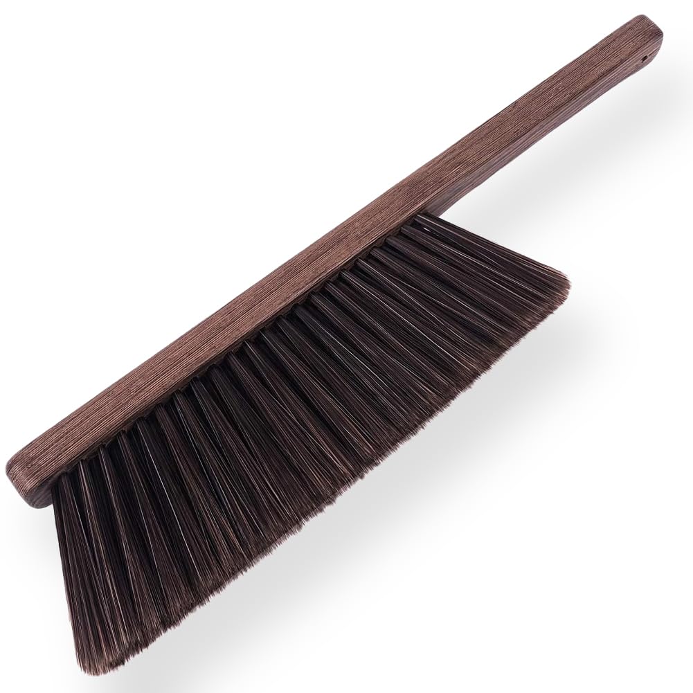 Soft Bristle Hand Broom Brush - Dust Cleaning Brush for Couch, Bed, Sofa, Car & Fireplace | Portable Dusting Brush for Home, Office & Vehicle Cleaning | Multi-Surface Cleaning Tool for Pet Hair, Lint & Debris Removal