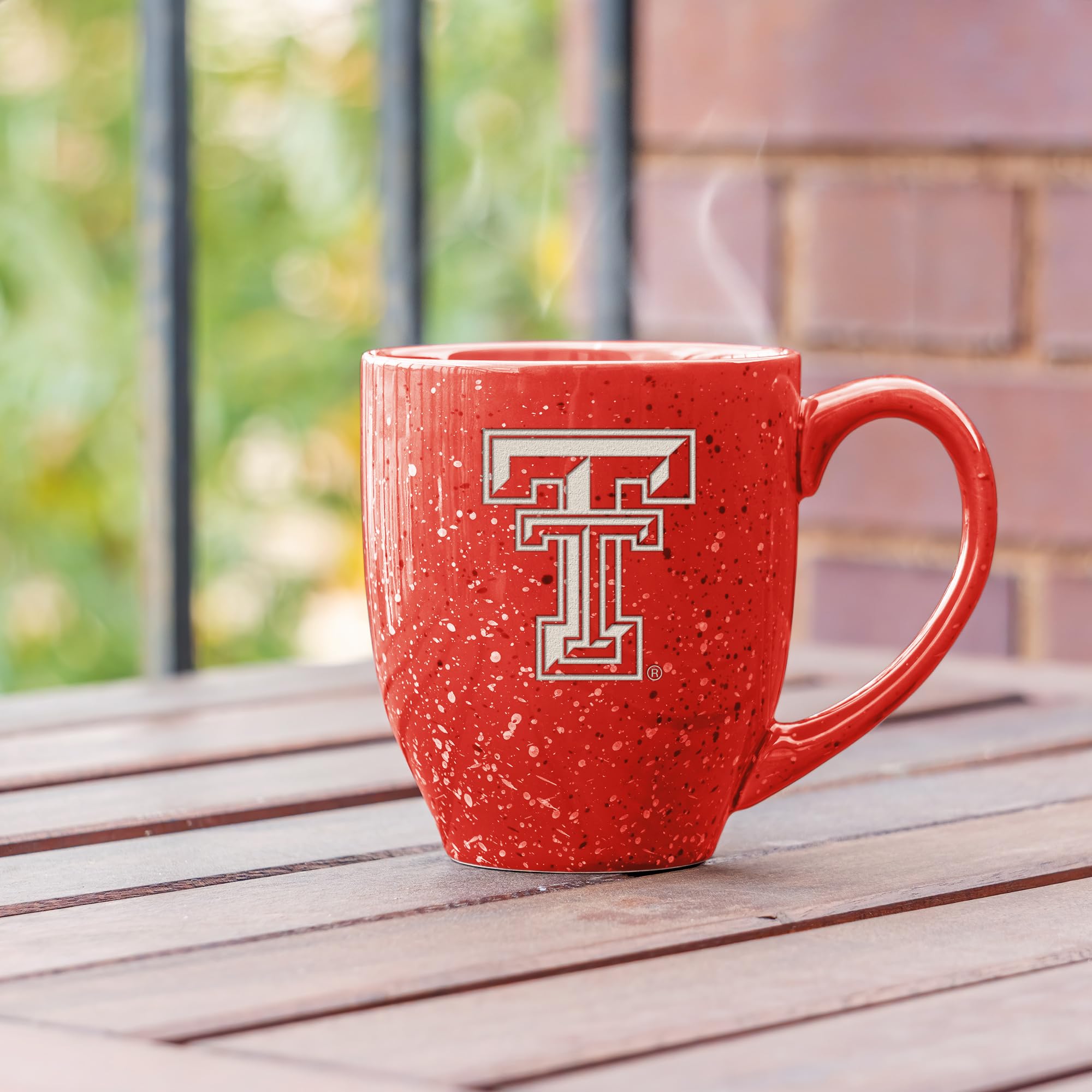 Personalized Texas Tech Red Raiders 16 oz Speckled Ceramic Coffee Mug - NCAA Team Color Laser Engraved - Perfect for Gameday, Office & Gift Giving