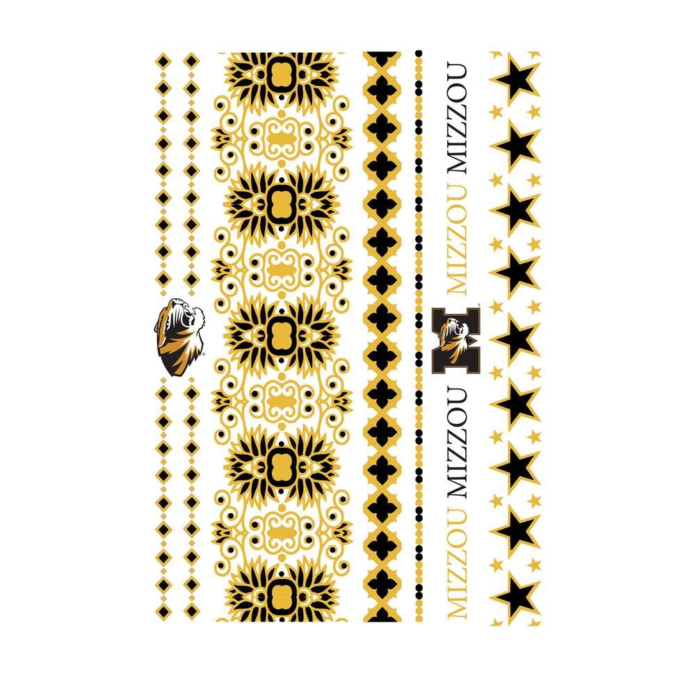 Missouri Tigers Temporary Tattoos - NCAA Team Spirit Jewelry for Fans - Perfect for Game Day, Parties & Tailgating