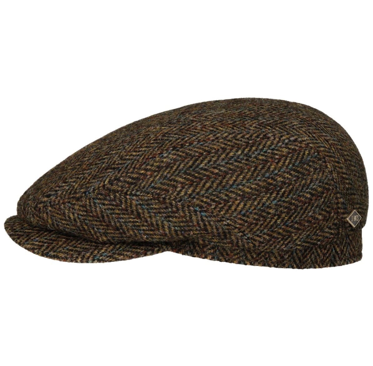JJ Hats Men's Classic Driver Cap in Premium Harris Tweed - Vintage Style Newsboy Flat Cap for Casual Wear, Outdoor Activities & Golf Accessories