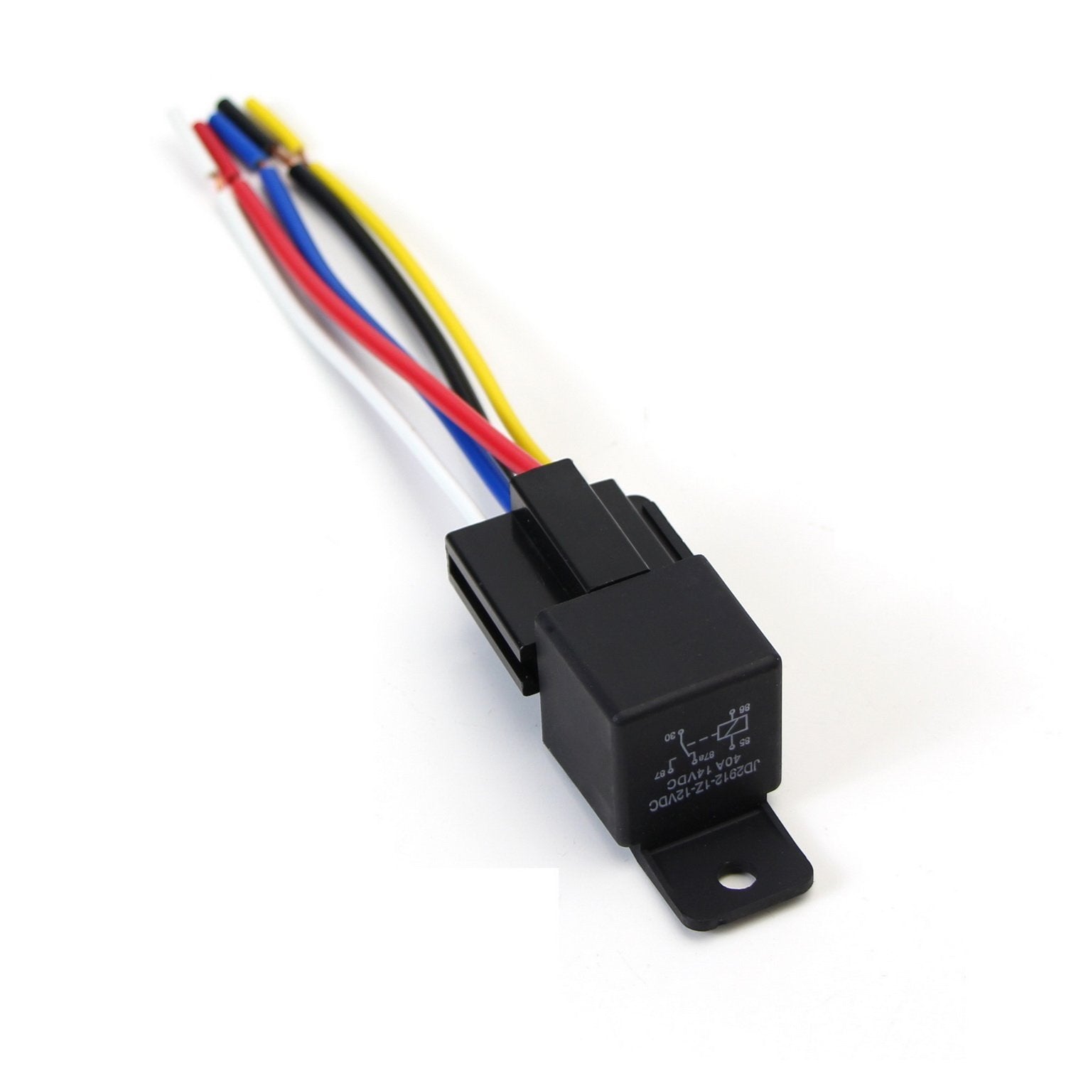 5 Pin 12V 40A SPDT Automotive Relay Socket with Wires - Compatible with Car Fog Lights & Daytime Running Lamps (DRL) - Perfect for Off-Road, Night Driving & Vehicle Lighting Upgrades