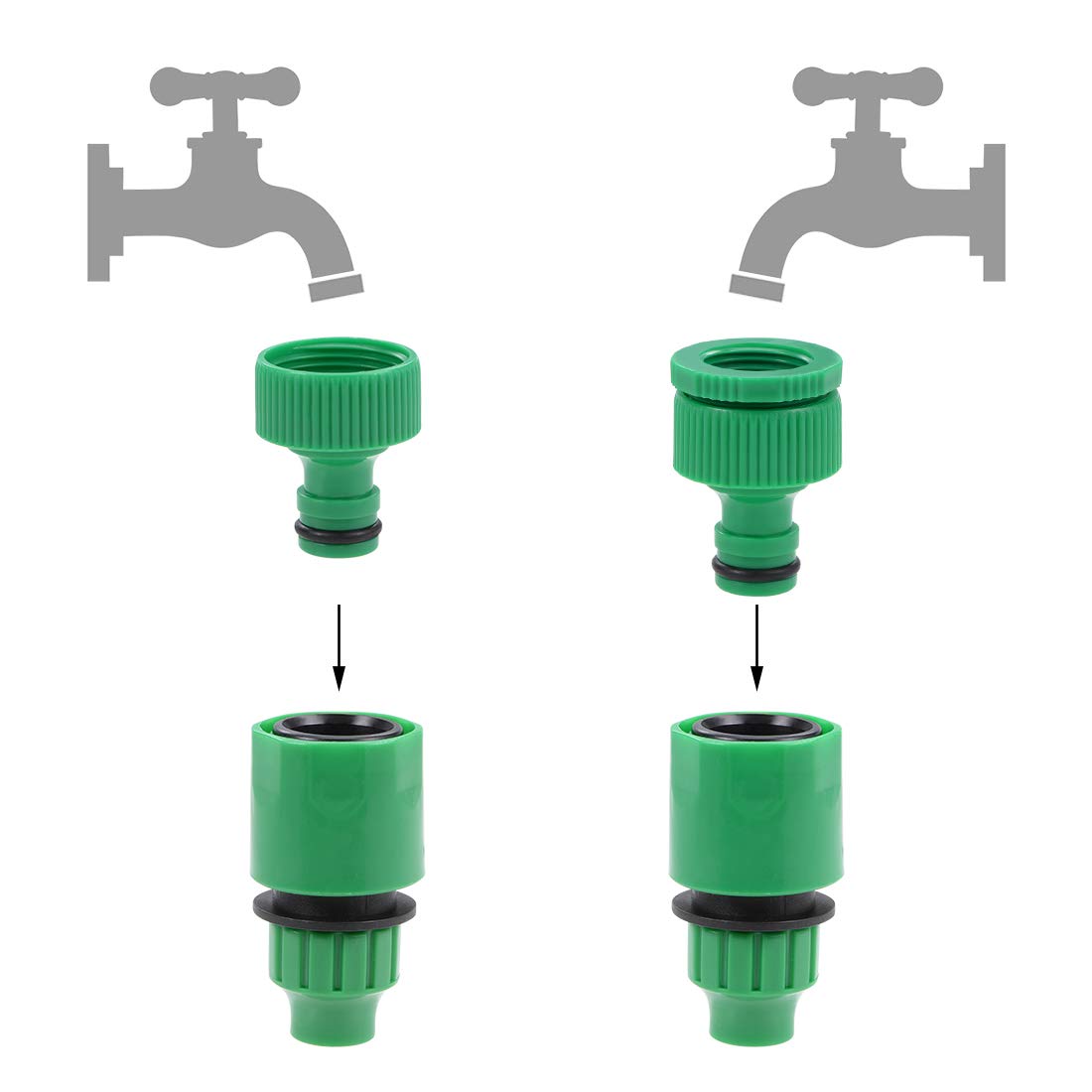 uxcell Quick Connector Hose Pipe Adapter Fitting - 4mm Inner Diameter for Garden Irrigation System (3pcs) - Perfect for Watering Plants, Lawn Sprinklers & Drip Irrigation