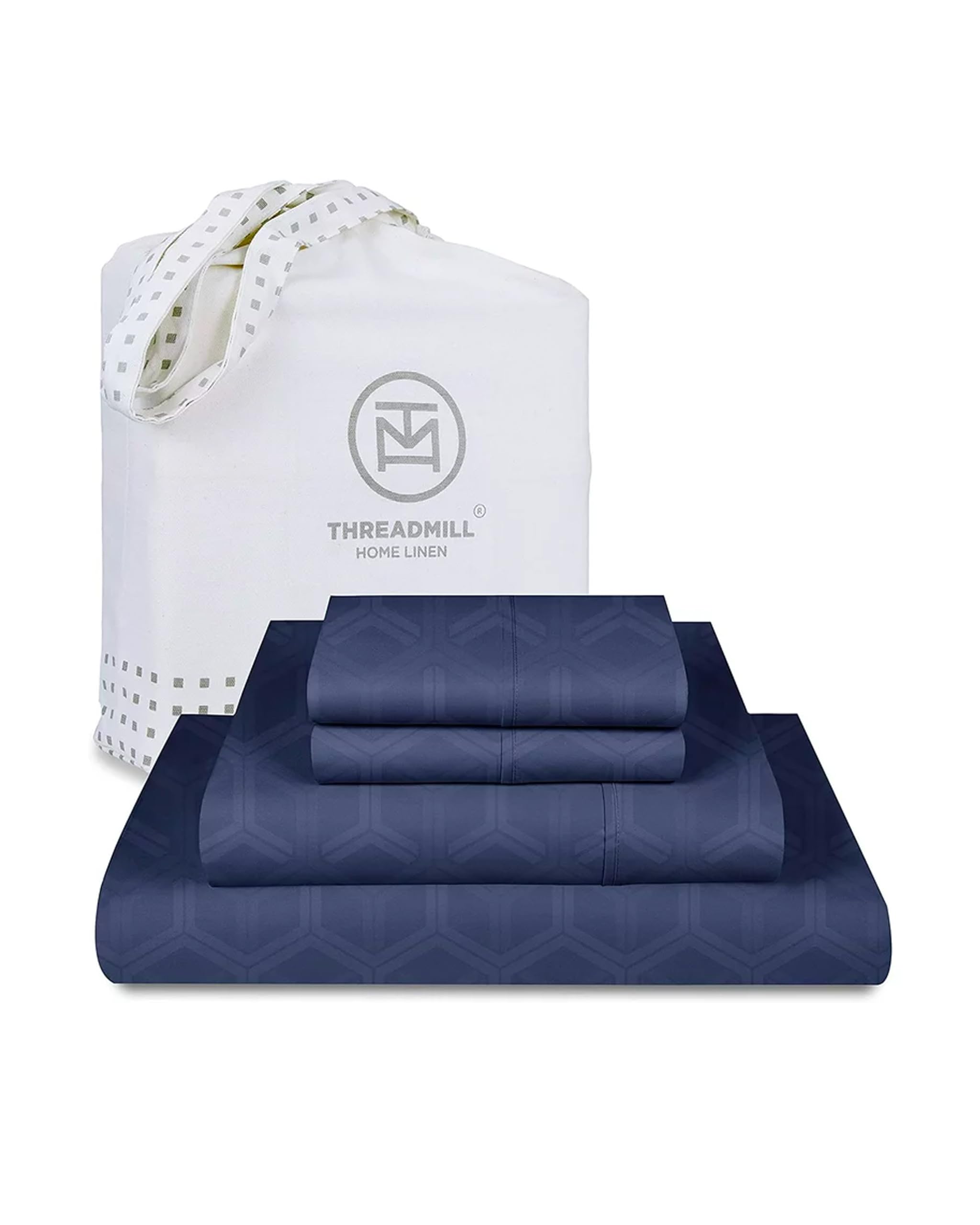 Premium 600 Thread Count 100% Cotton Queen Size Bed Sheets Set - 4-Piece Jacquard Sateen Weave with 16