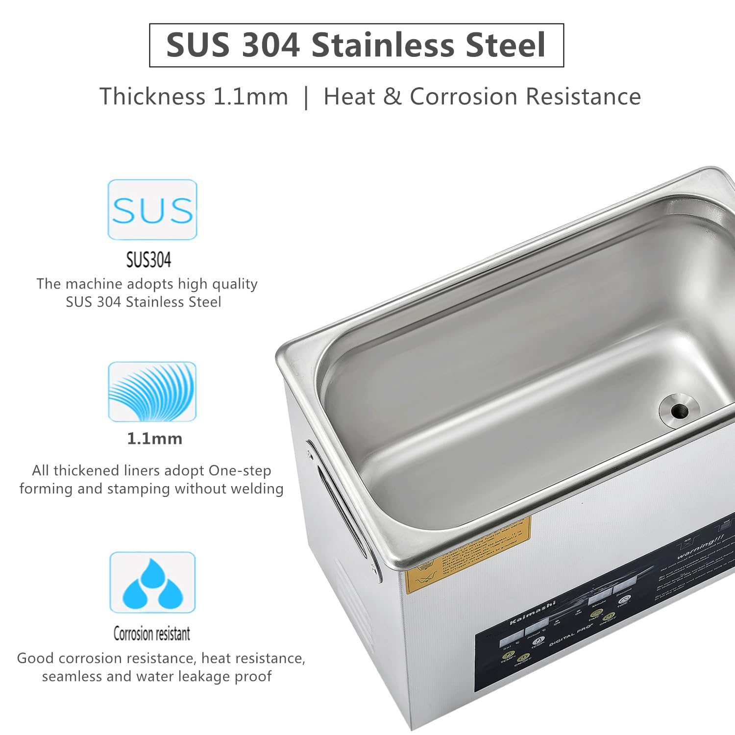 6.5L Ultrasonic Cleaner with Digital Timer & Heater - Stainless Steel Cleaning Machine for Carburetor Parts, Jewelry, Glasses & Dental Tools | Professional Home & Workshop Use