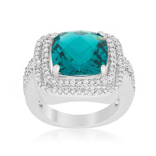 Elegant Aqua Candy Cocktail Ring for Women | Vintage Style Statement Jewelry for Parties, Weddings & Special Occasions