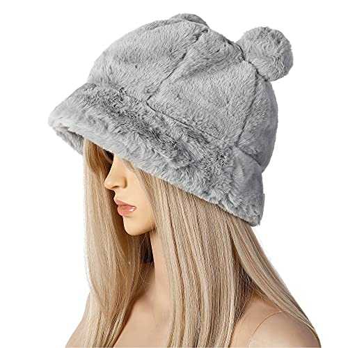 Stylish Furry Bucket Hat for Women & Men - Trendy Winter Fashion Accessory - Perfect for Outdoor Activities, Music Festivals & Streetwear