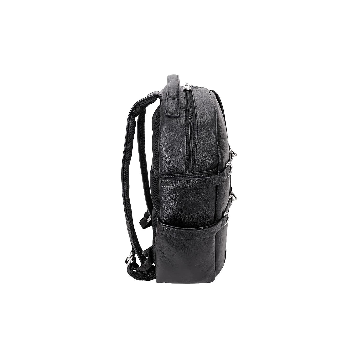 McKlein Oakland Pebble Grain Calfskin Leather 15 Inch Business Casual Laptop Backpack for Men & Women - Tablet Compartment - Durable Work & Travel Bag - Black (18795) - Perfect for Office, Commuting & Business Trips