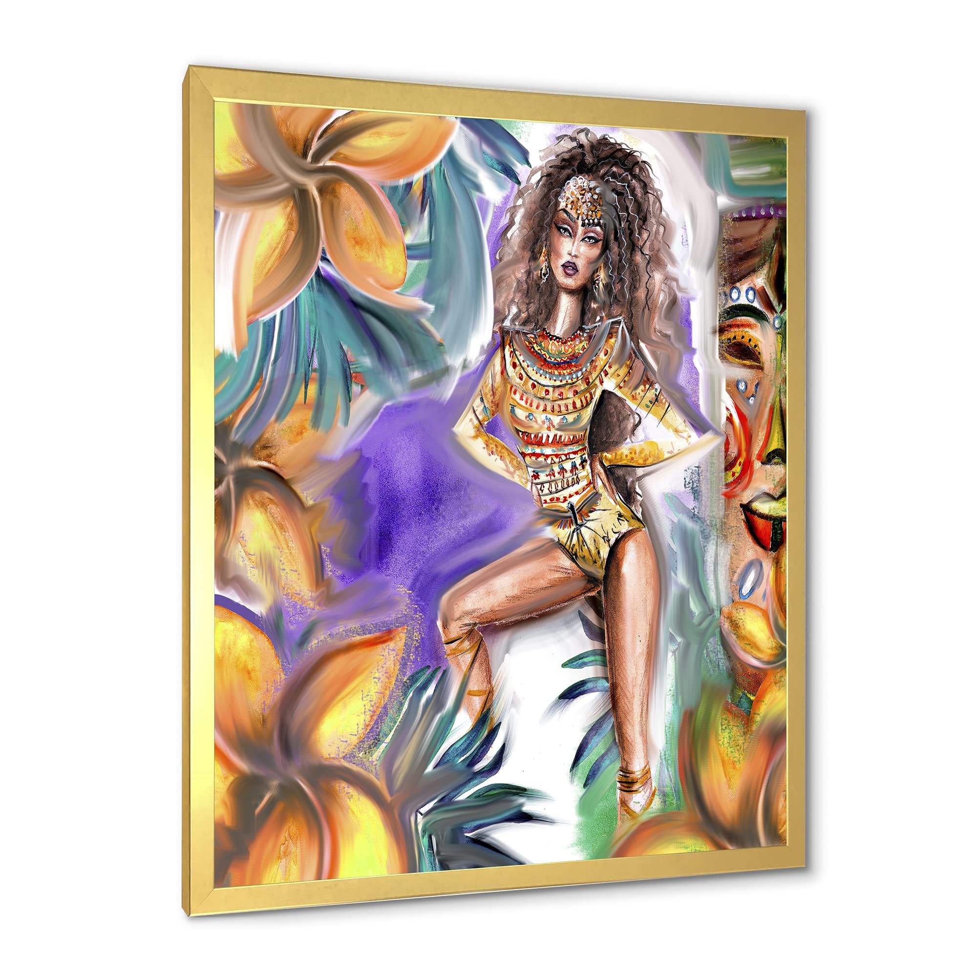 Amazon Warrior Traditional Framed Wall Art - Tropical Tribal Home Decor for Living Room, Bedroom & Office | Handmade Indigenous Artwork