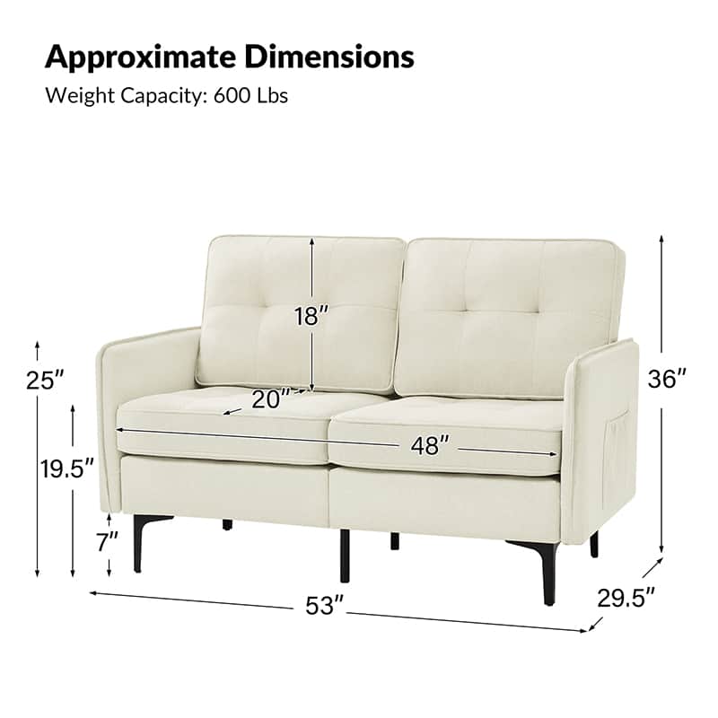 Ricarda Sofa with Removable Cushions - Easy to Clean Modern Living Room Furniture for Home & Office Comfort