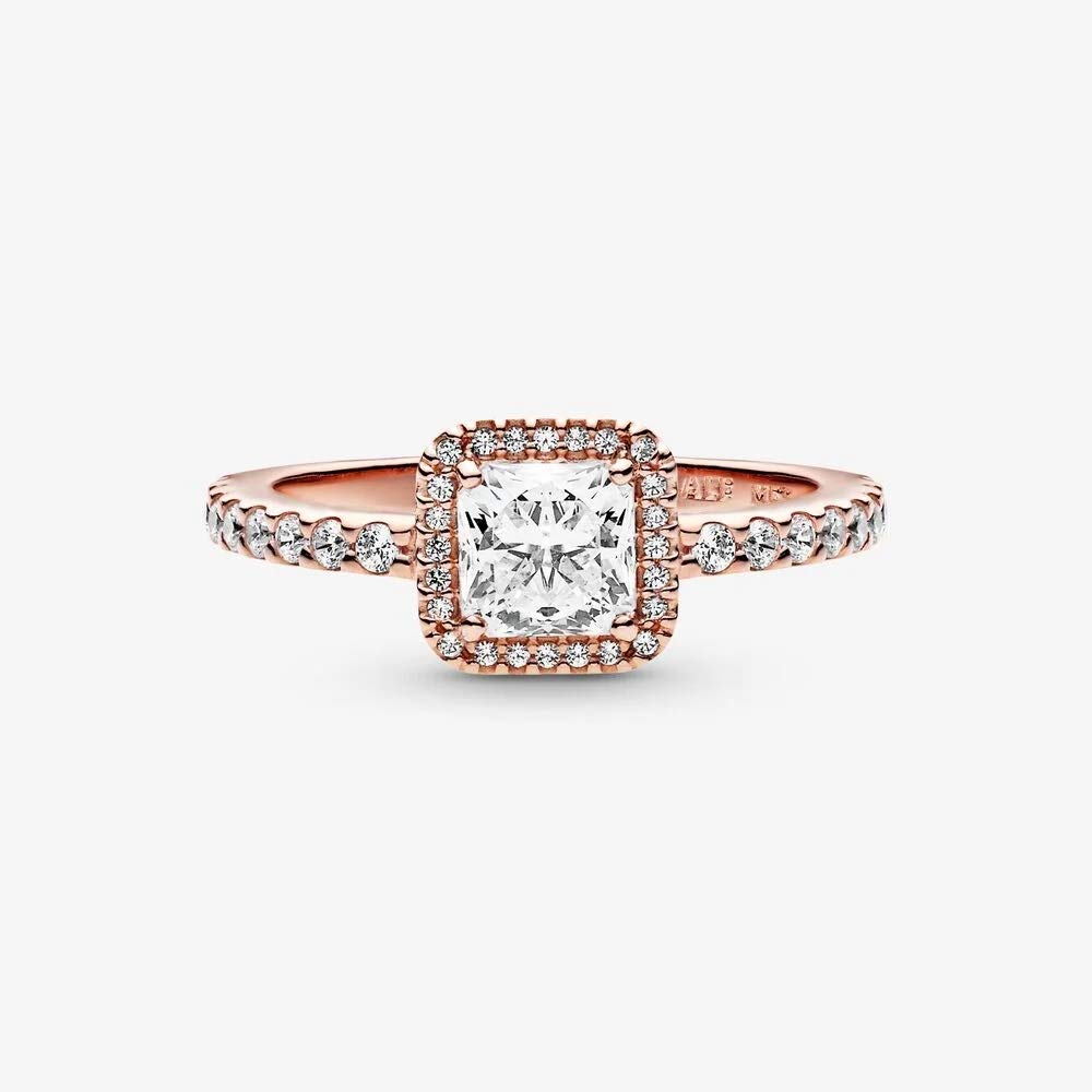 PANDORA Timeless Elegance Sterling Silver Ring with Clear Cubic Zirconia - Perfect for Weddings, Anniversaries & Special Occasions