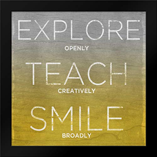 ArtDirect Sundance Studio 20x20 Inch Black Modern Framed Wall Art Print - Explore Teach Smile - Perfect for Living Room, Bedroom & Office Decor