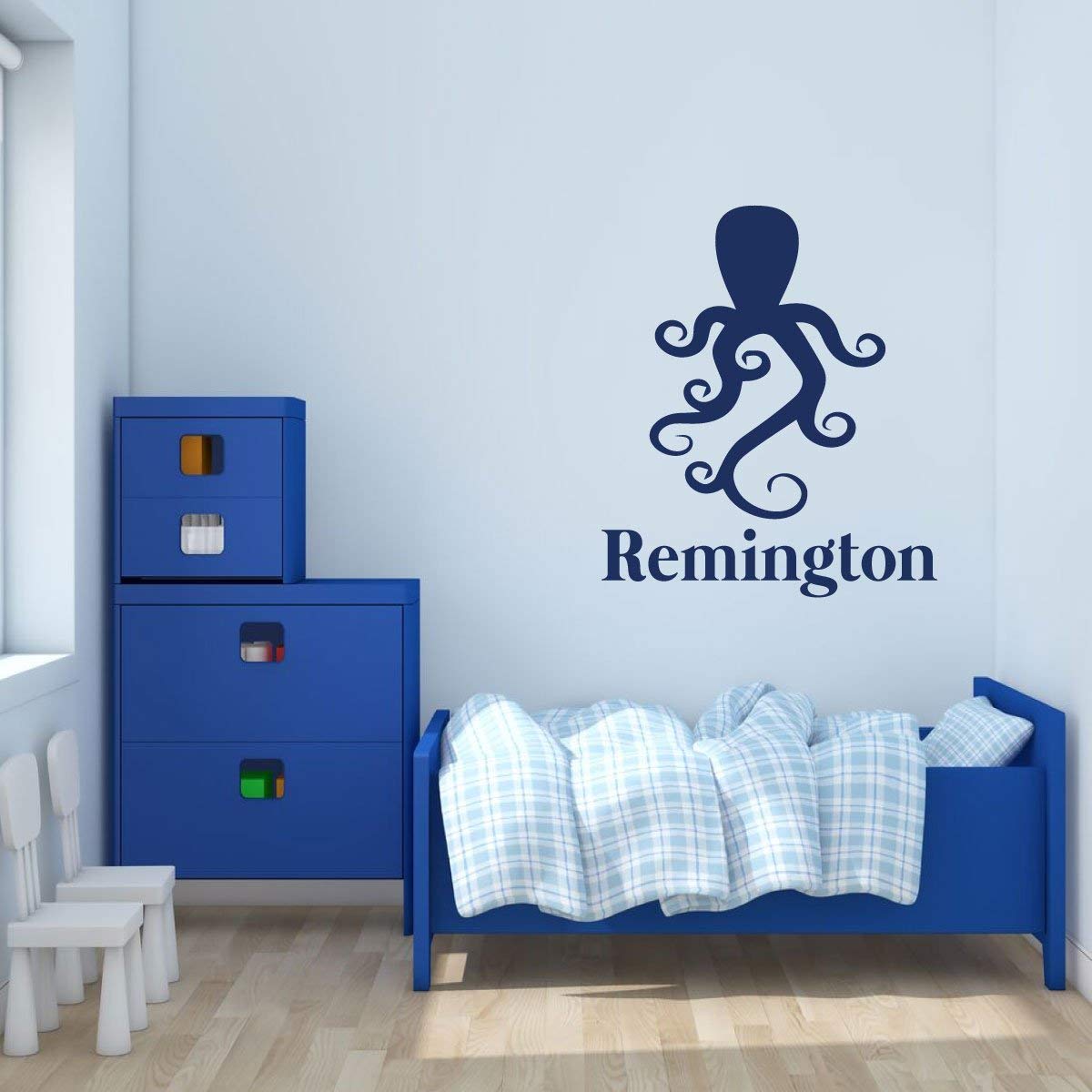 Personalized Octopus Wall Decal - Custom Name Vinyl Sticker for Kids' Bedroom, Nursery, Playroom Decor | Perfect for Baby Shower Gifts & Room Makeover