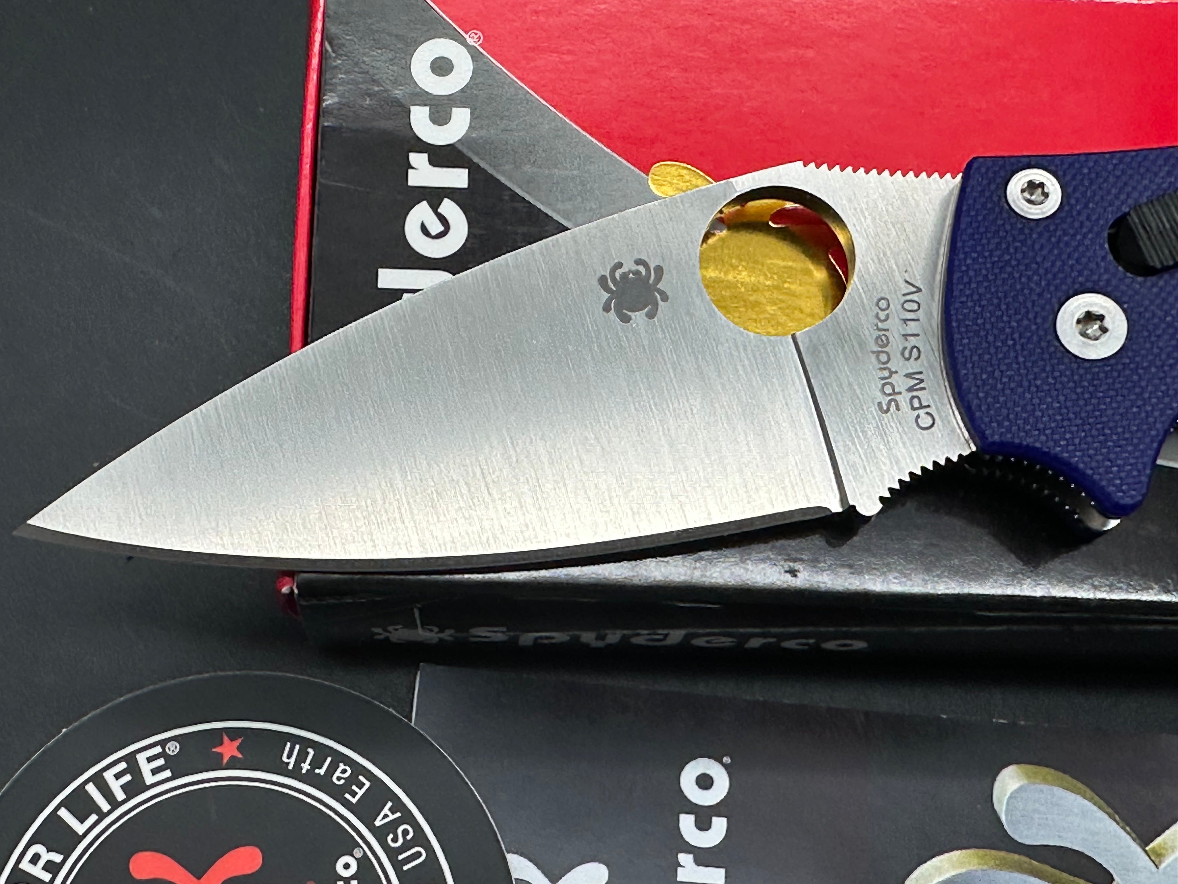 Spyderco Manix 2 Folding Knife - Dark Blue G10 Handle, C101GPDBL2, S110V Steel Blade - Perfect for EDC, Outdoor Adventures & Tactical Use