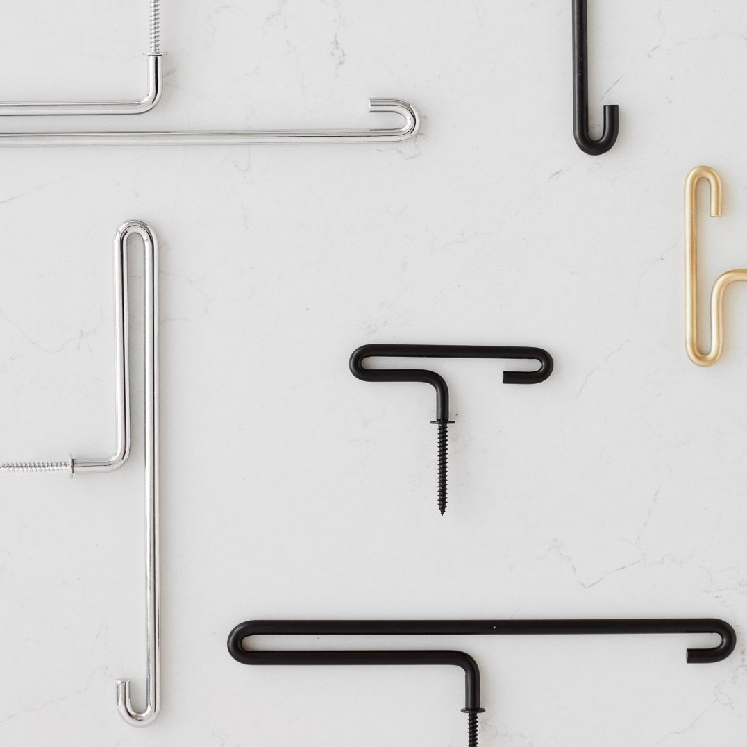 MOEBE Minimalist Black Wall Hooks (Set of 2) - Small Space-Saving Hooks for Hanging Coats, Keys, Towels in Entryway, Bathroom or Bedroom