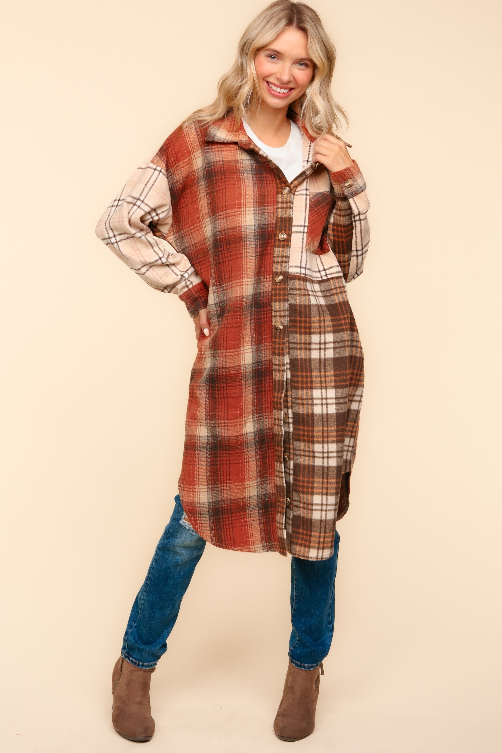 Stylish Flannel Plaid Oversized Shacket with Pockets - Warm & Cozy Overshirt for Fall & Winter | Perfect for Casual Outfits, Layering, and Outdoor Activities