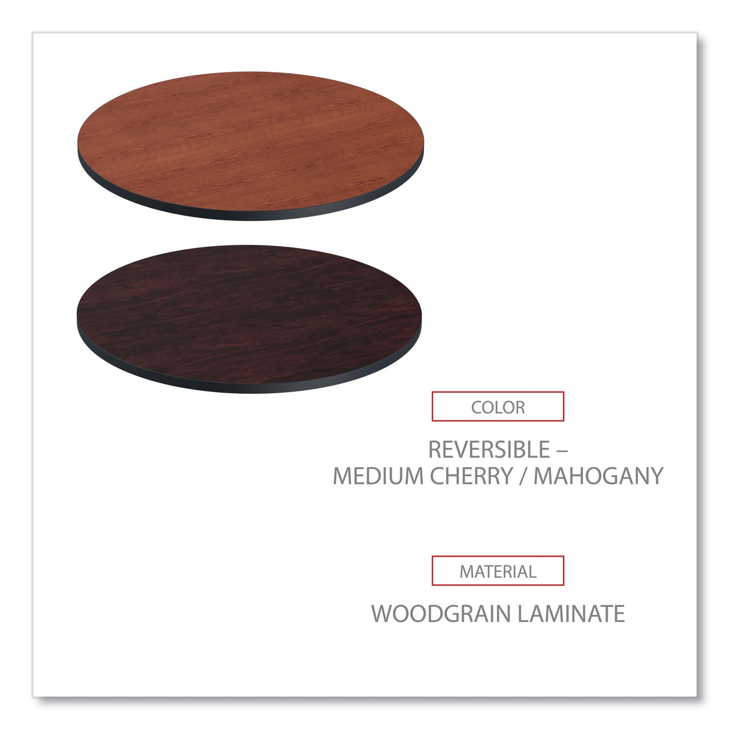Alera® Reversible Round Laminate Table Top - 35.5