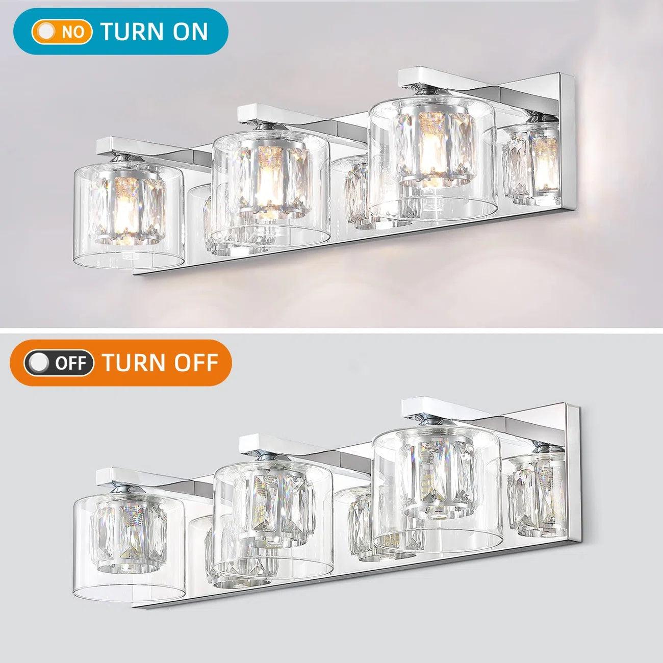 Kolt Modern 3-Light Bathroom Vanity Light Fixture - Brushed Nickel Finish for Bathroom, Powder Room & Dressing Area Lighting