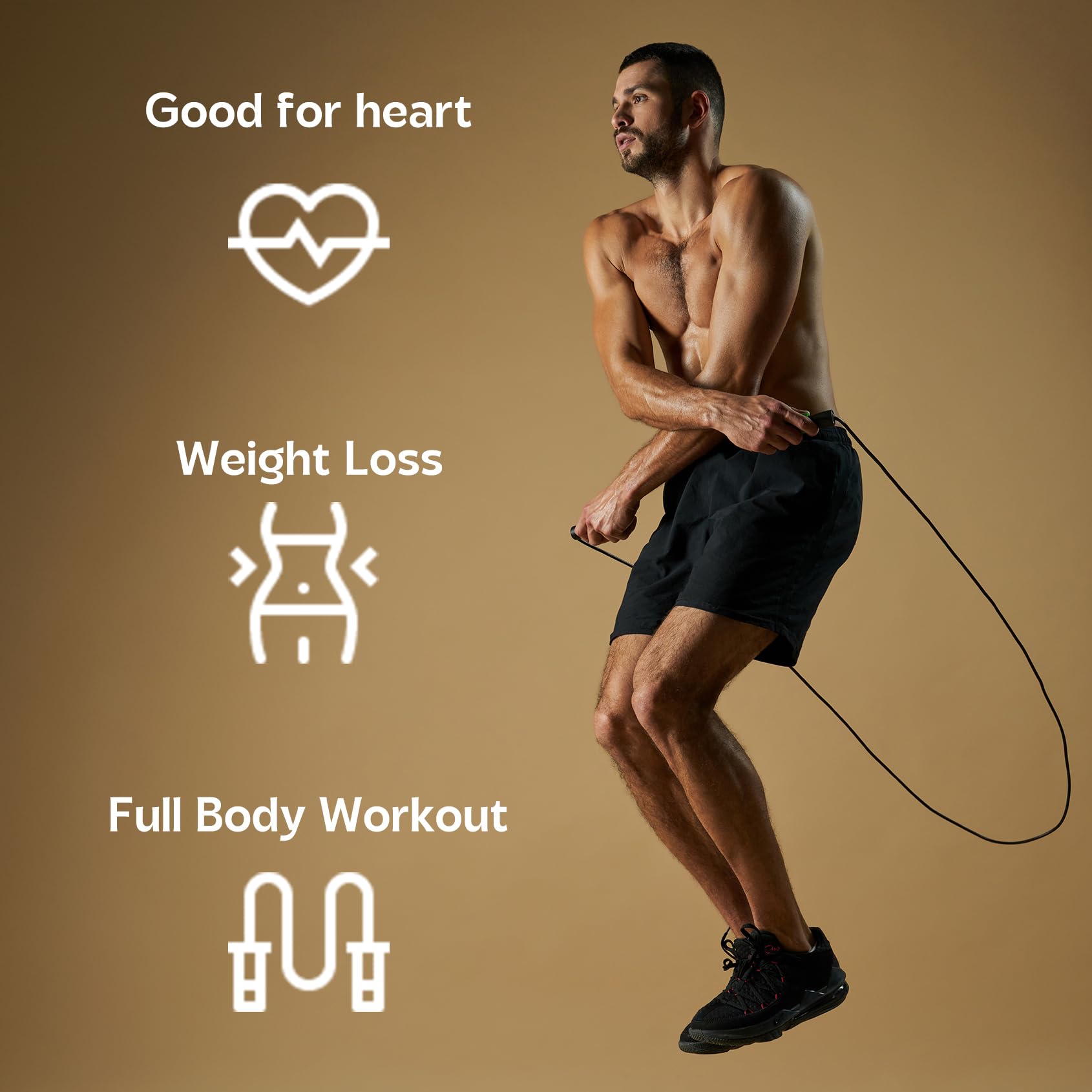 Adjustable Jump Rope for Men, Women & Kids - Premium Fitness Skipping Rope for Cardio, Workouts & Training - Ideal for Home Gym, CrossFit & Weight Loss