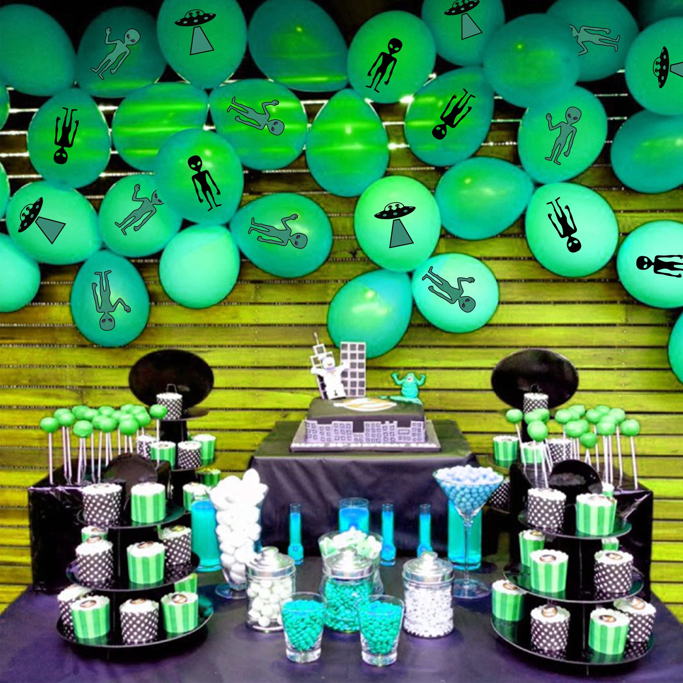 Alien Theme Birthday Party Decorations Kit - Alien Banner, UFO & Area 51 Inflatable Balloons for Kids & Adults - Outer Space Baby Shower & Birthday Party Supplies (Perfect for Sci-Fi Themed Parties, Space Adventures, and Extraterrestrial Celebrations)