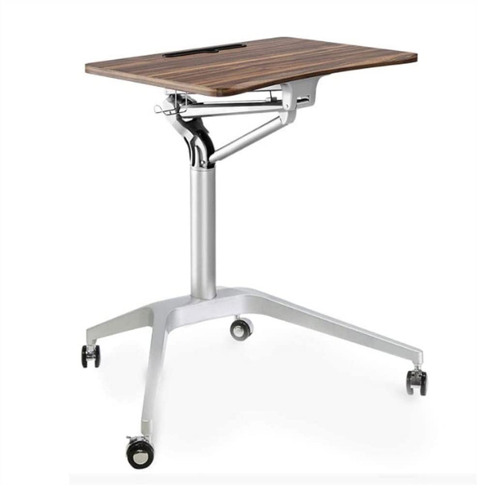 Mobile Standing Desk with Wheels, Height Adjustable Rolling Laptop Workstation for Home Office, Perfect for Standing or Sitting - Ideal for Small Spaces and Remote Work
