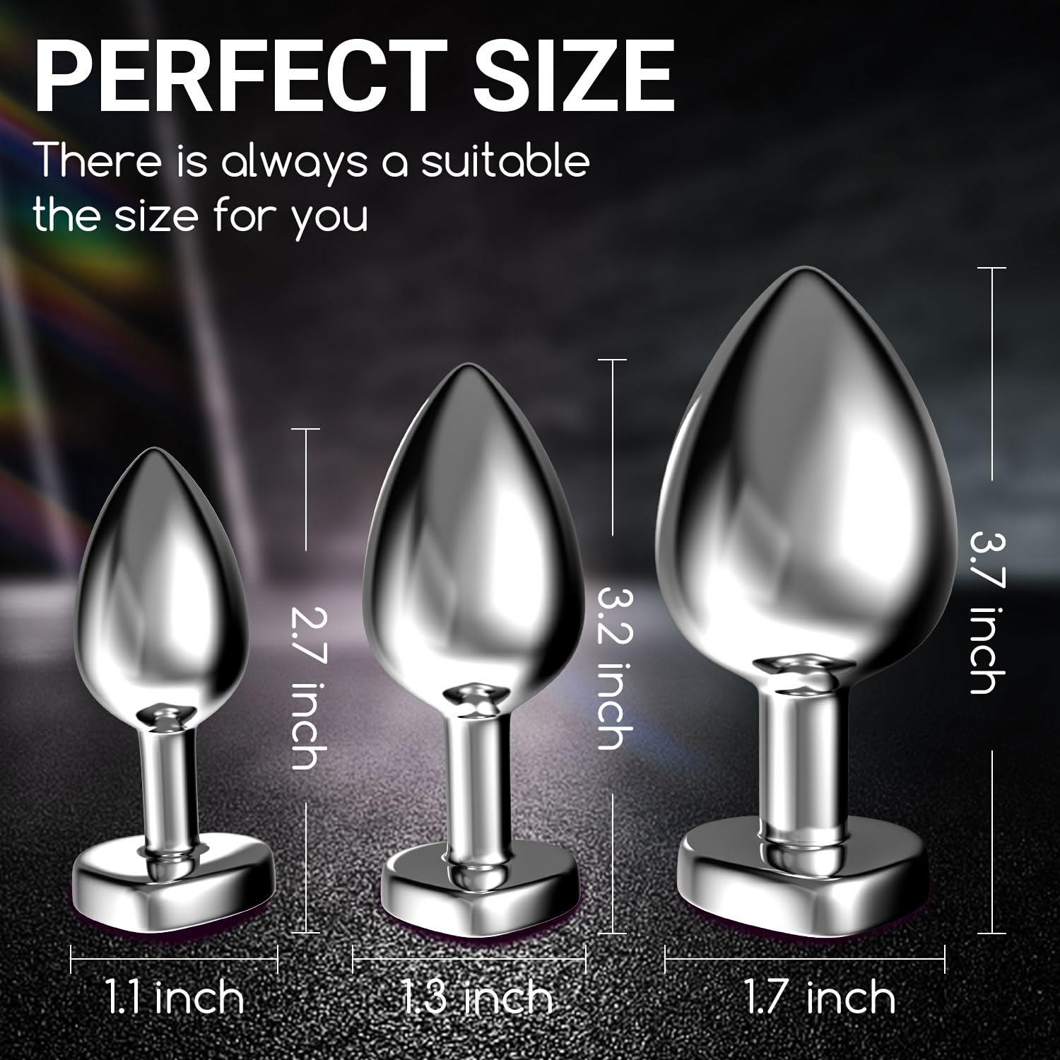 Premium 3-Piece Stainless Steel Anal Training Kit - Couples Butt Plug Set for Men & Women, Portable Adult Toys for Relaxation & Exercise | Perfect for Beginners, Intimate Play & Sensual Exploration