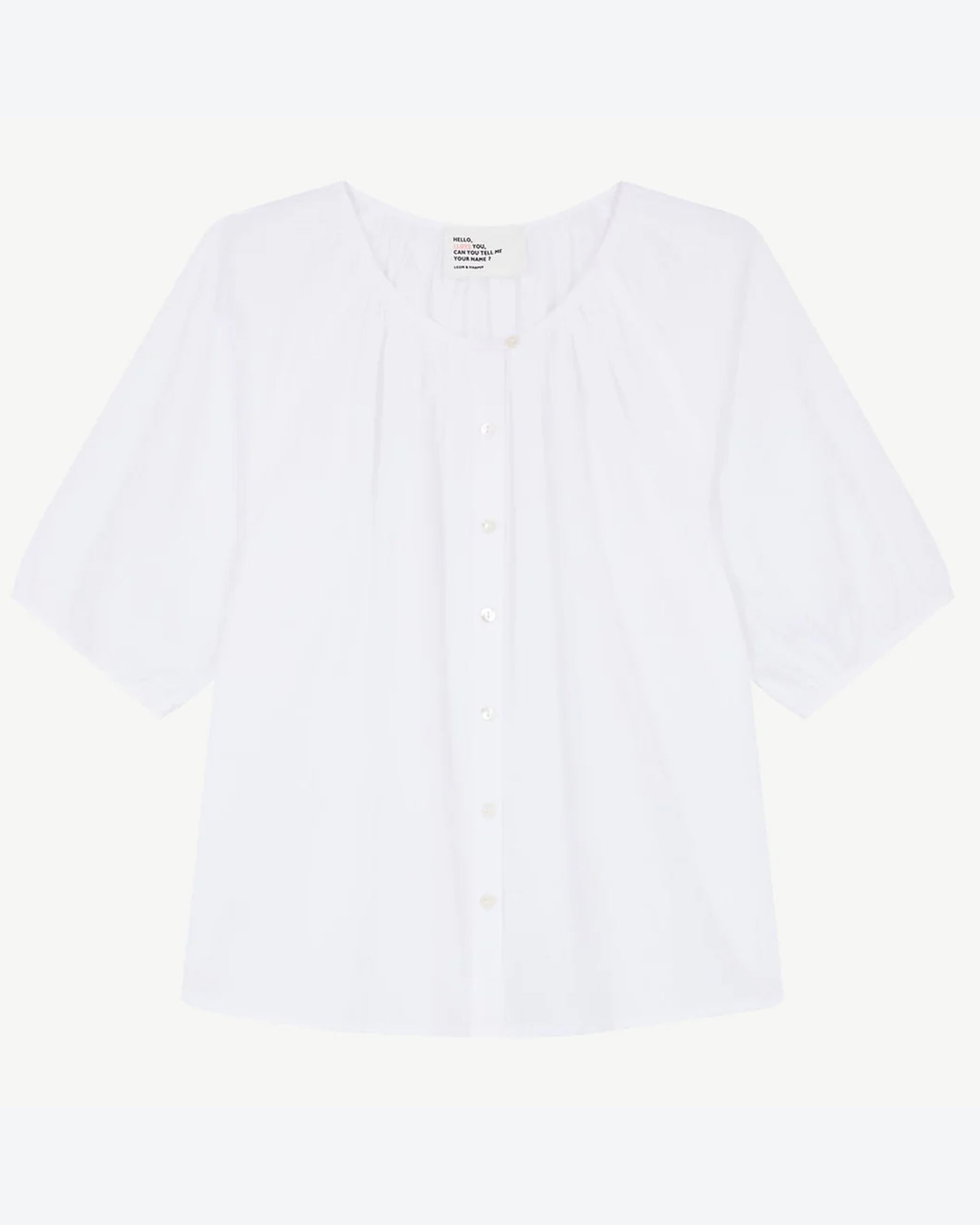 Leon & Harper Women's White Pleated Blouse - Elegant Office Wear & Casual Chic Top for Work or Weekend Outings