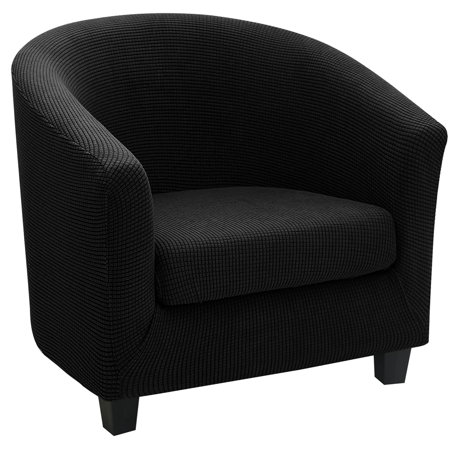 2-Piece Club Chair Slipcover Set with Cushion Cover - Soft Polyester Blend Jacquard Sofa Protector - Machine Washable Armchair Cover for Living Room, Bedroom & Office Furniture Protection