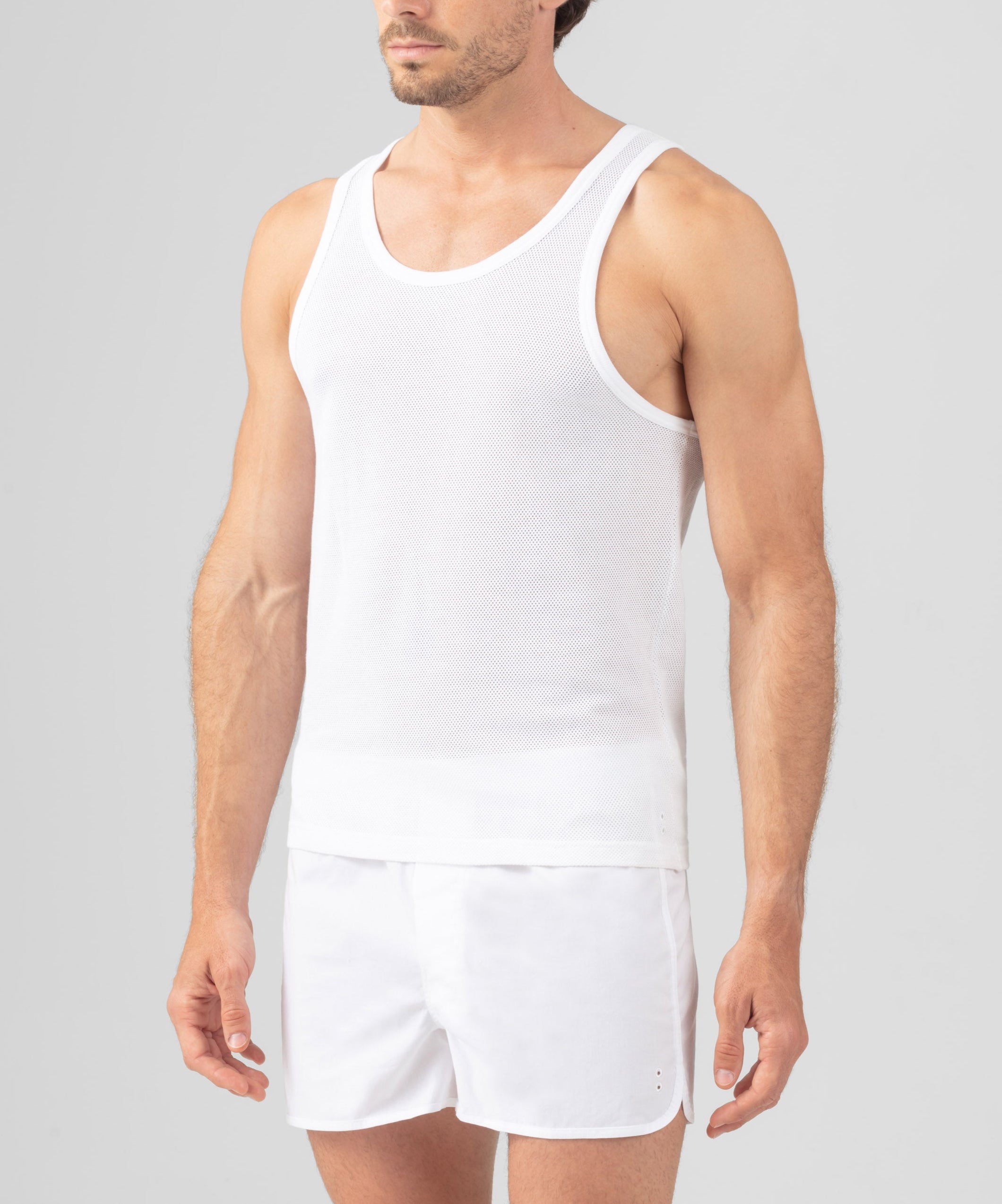 Ron Dorff Men's Mesh Tank Top - Breathable Workout Shirt for Gym, Running & Summer Activities