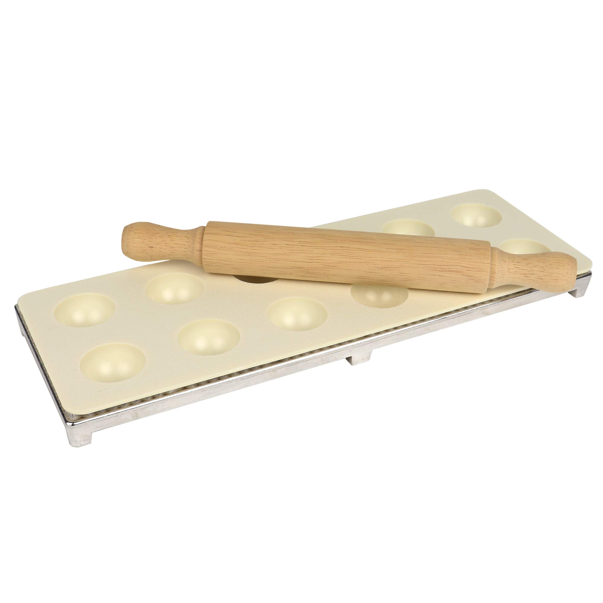 O'Creme 2-Inch Stainless Steel Ravioli Maker Pasta Press - 12 Square Cavities for Homemade Italian Dumplings | Perfect for Kitchen, Restaurant & Gift Giving