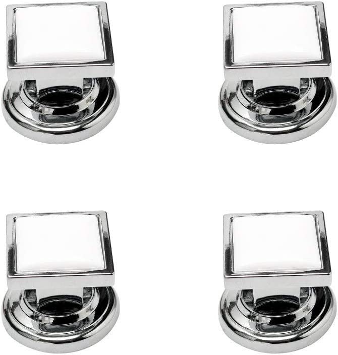 Vintage Ceramic Drawer Knobs & Cabinet Handles - 4pcs White Square Pulls for Furniture, Wardrobe, Dresser & Cupboard Replacement - Perfect for Home Decor & DIY Projects