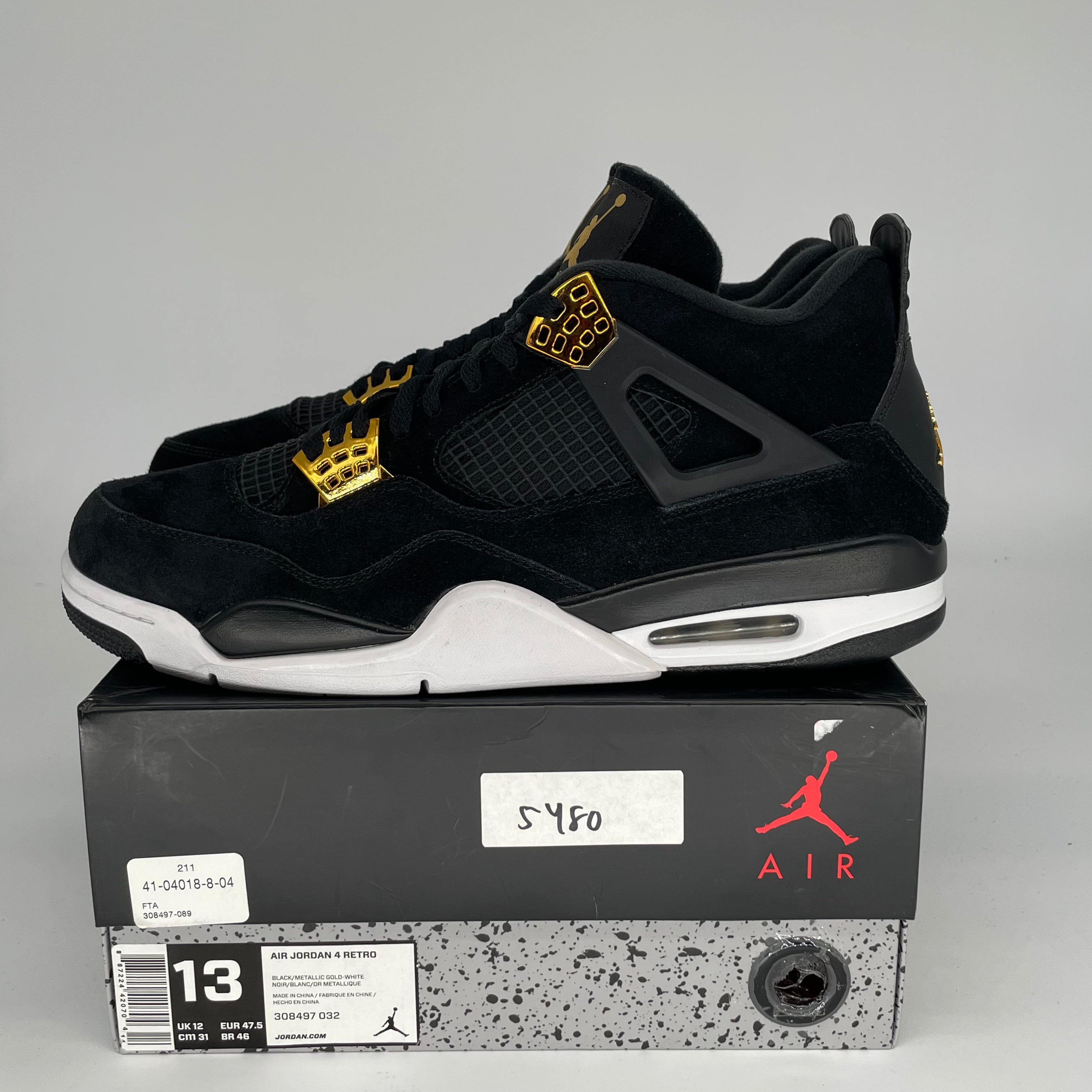 Air Jordan 4 Retro 'Royalty' Men's Basketball Shoes Size 13 (308497-032) - Perfect for Sneaker Collectors & Streetwear Fashion