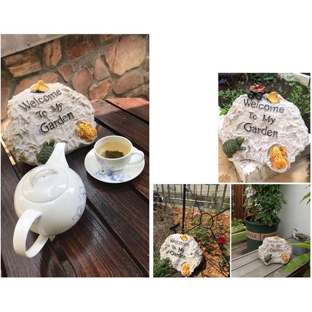 Handcrafted Resin Rockery Garden Welcome Statues - Outdoor Decor Sculptures for Home, Office, Yard & Villa - Perfect for Porch Greetings, Garden Pathways & Landscape Accents