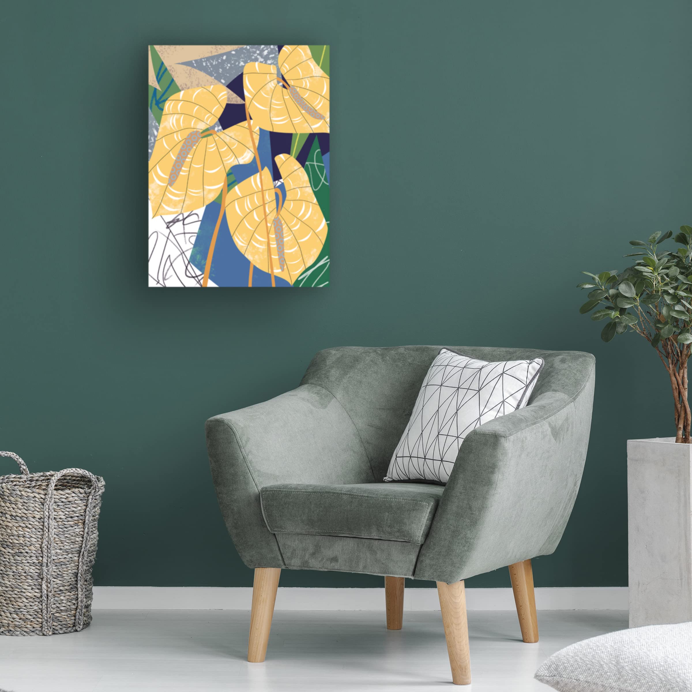 Trademark Fine Art 'Laceleaf Wind I' Canvas Wall Art by Melissa Wang - Modern Botanical Home Decor for Living Room, Bedroom & Office