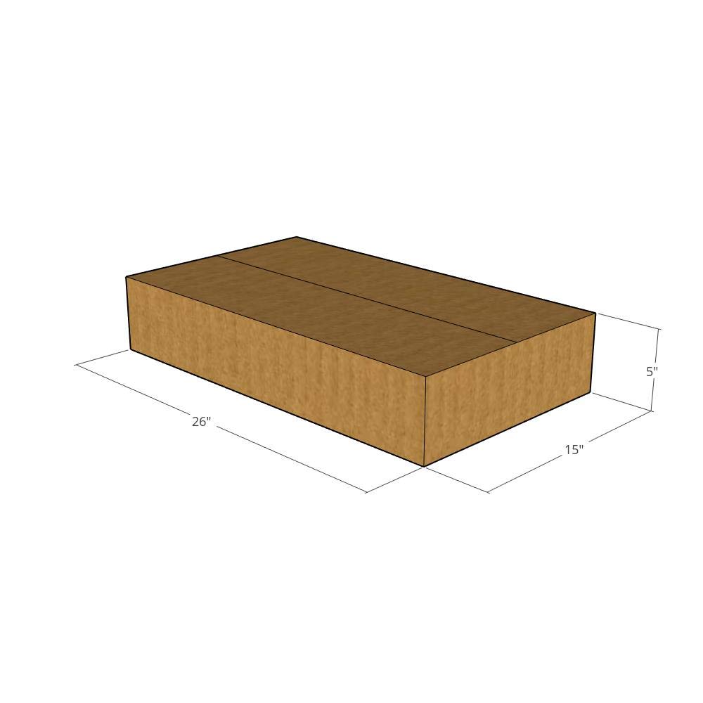 150 New Corrugated Shipping Boxes 26x15x5 Inches - 32 ECT Strength - Durable Cardboard Boxes for Moving, Storage & Ecommerce Packaging - Perfect for Home, Office & Business Use