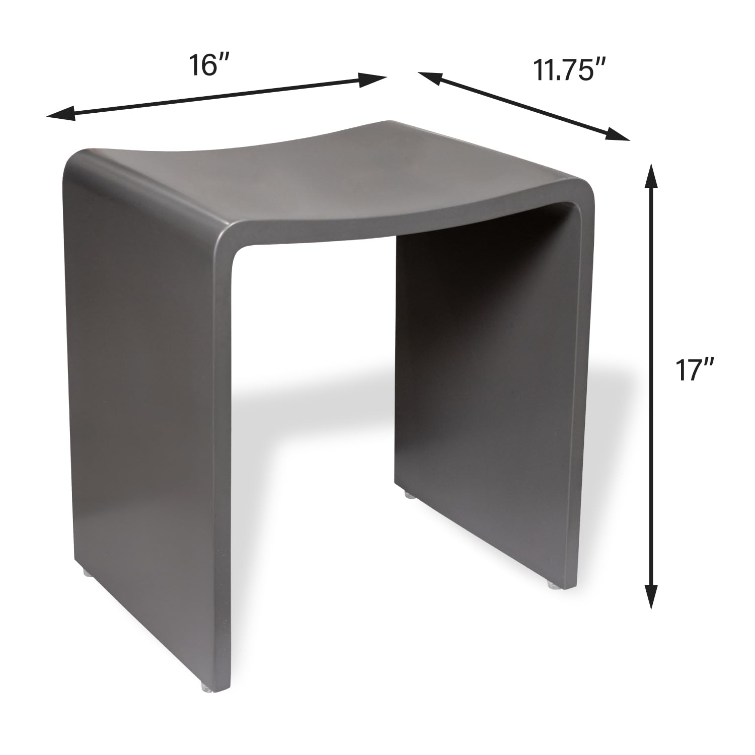 Refine RM2 Waterproof Shower Chair with Non-Slip Seat - 300 lbs Weight Capacity, FSA/HSA Eligible Medical Bath Stool (17