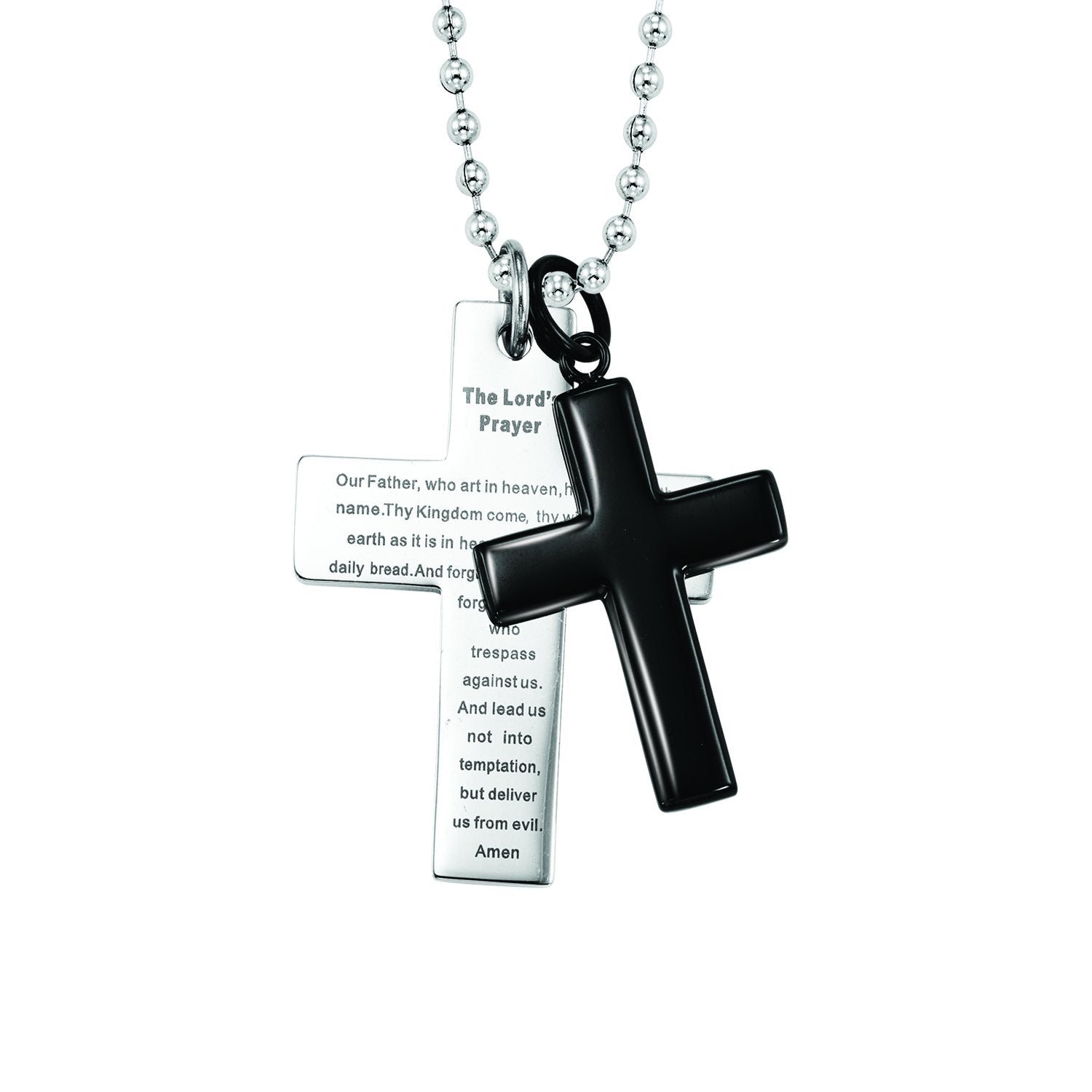 Men's Stainless Steel Cross Pendant Necklace - Religious Jewelry for Everyday Wear & Gifts