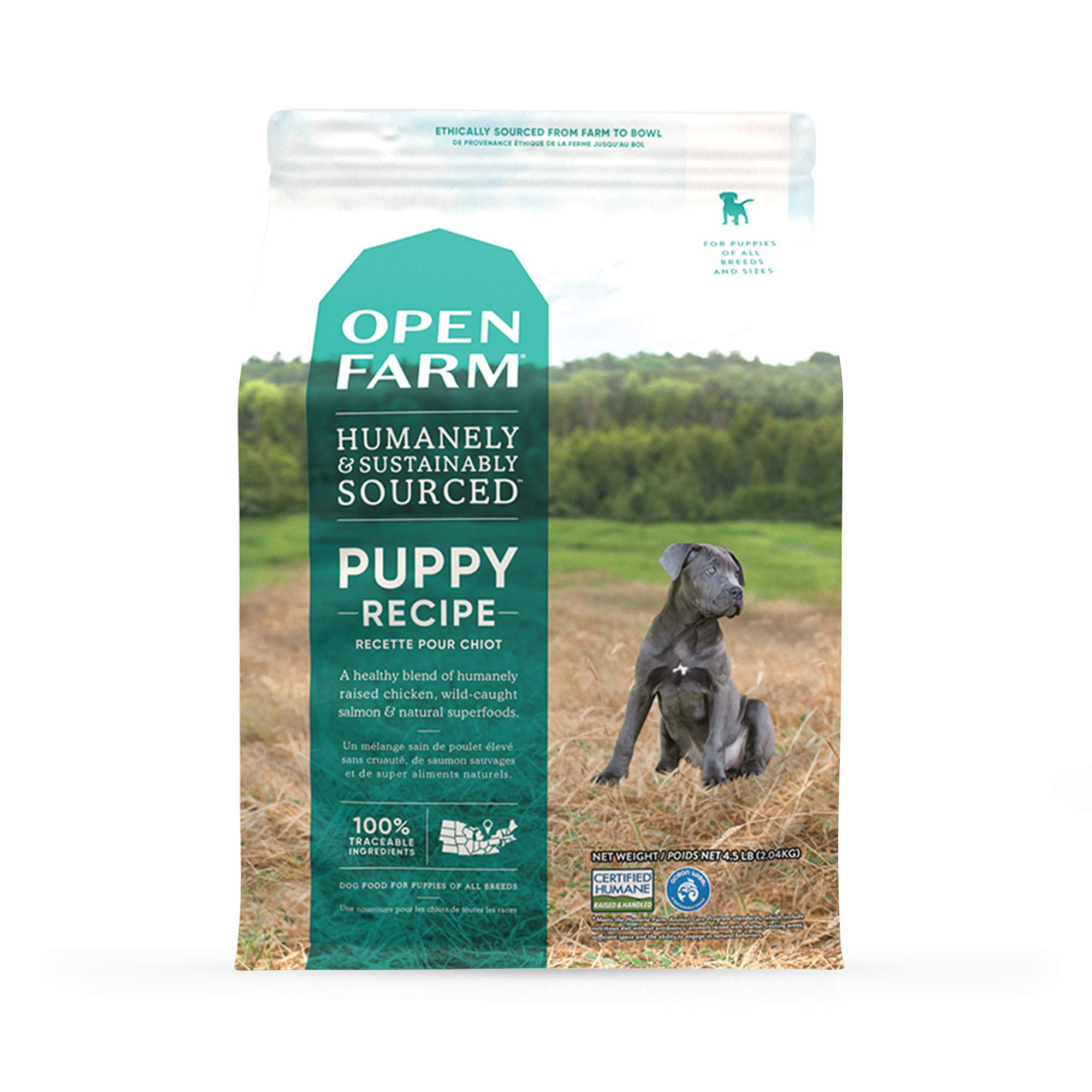 Open Farm Grain-Free Dry Dog Food - Humanely Raised Meat Recipe with Non-GMO Superfoods | No Artificial Flavors or Preservatives | Premium Nutrition for Active Dogs & Puppies | Perfect for Daily Meals & Training Treats