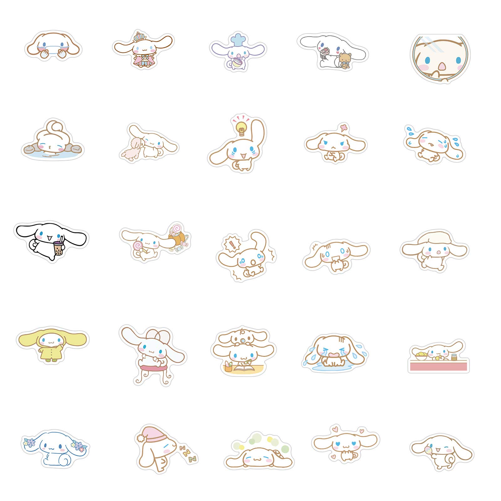 50 Pcs Cinnamoroll Vinyl Waterproof Stickers - Cute Sanrio Decals for Laptop, Water Bottle, Phone, Car, Hard Hat & More | Perfect for DIY Crafts, Scrapbooking & Personalizing Your Belongings