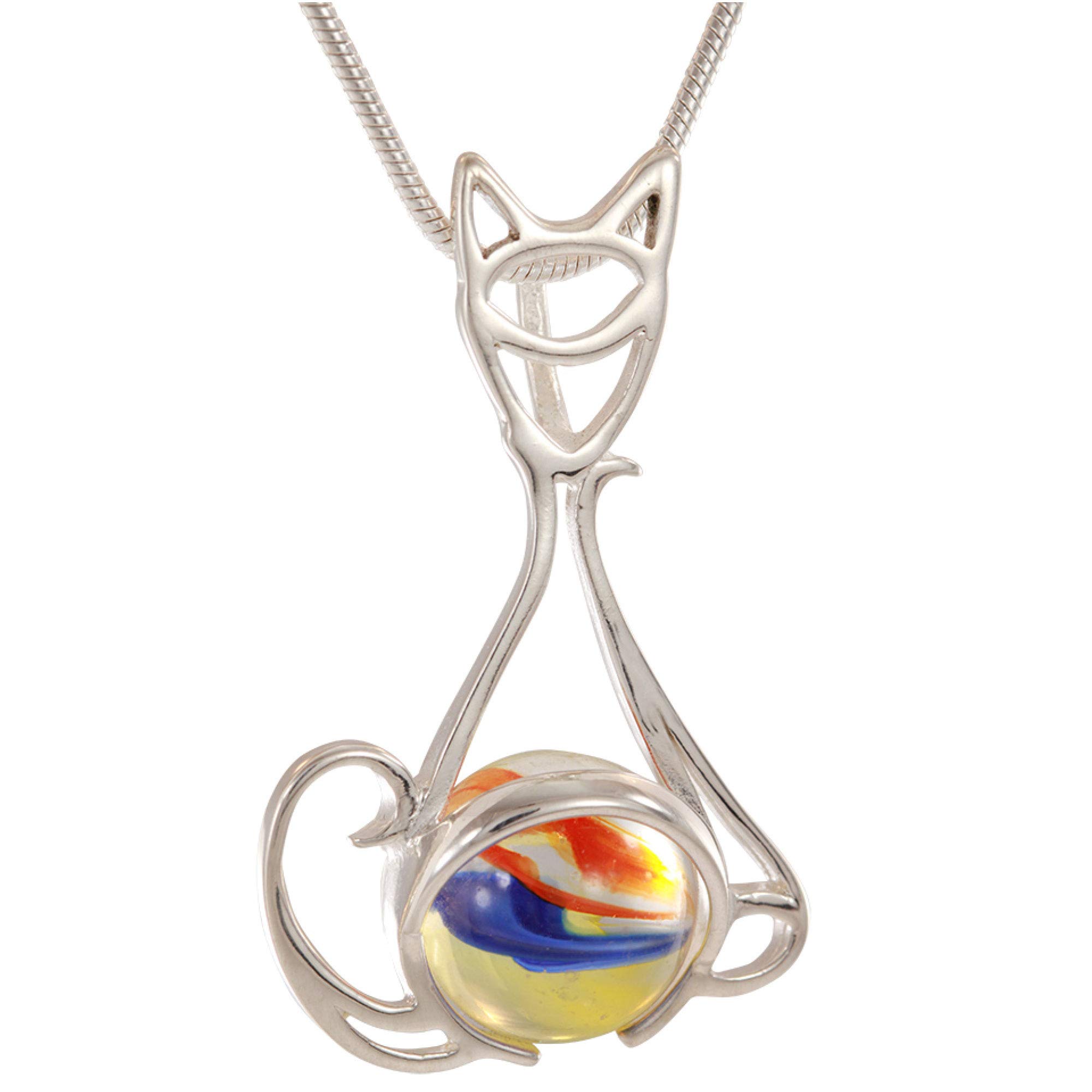 GAYM Elegant Cat Pendant & Marbles Charm Set - Interchangeable Jewelry Accessories for Women | Perfect for Parties, Gifts & Everyday Fashion