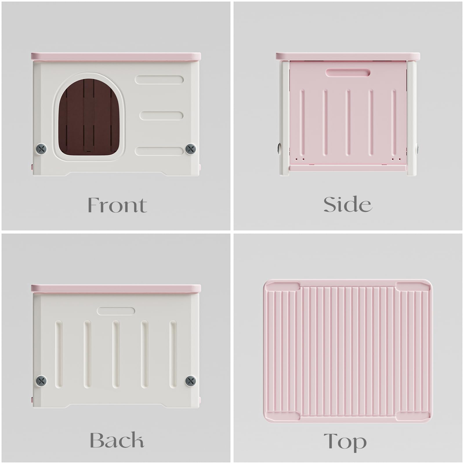 **Waterproof Stackable Cat House for Indoor & Outdoor Use - Winter Weatherproof Shelter with Scratching Board & Cushion (Pink) - Perfect for Feral Cats, Pet Beds & Cozy Hideaways**