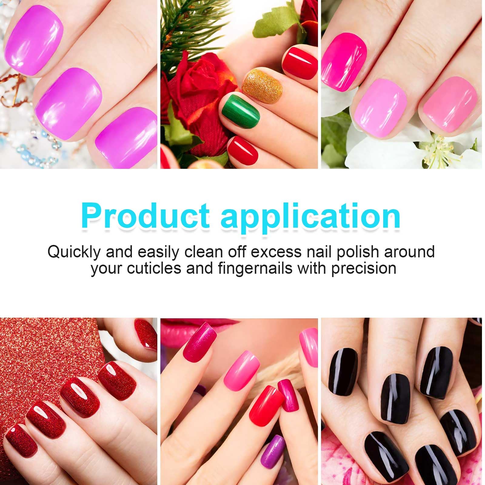 2pcs Nail Clean Up Brushes - Round & Flat Head for Nail Art & Polish Corrections - Perfect for Salon & Home Manicures