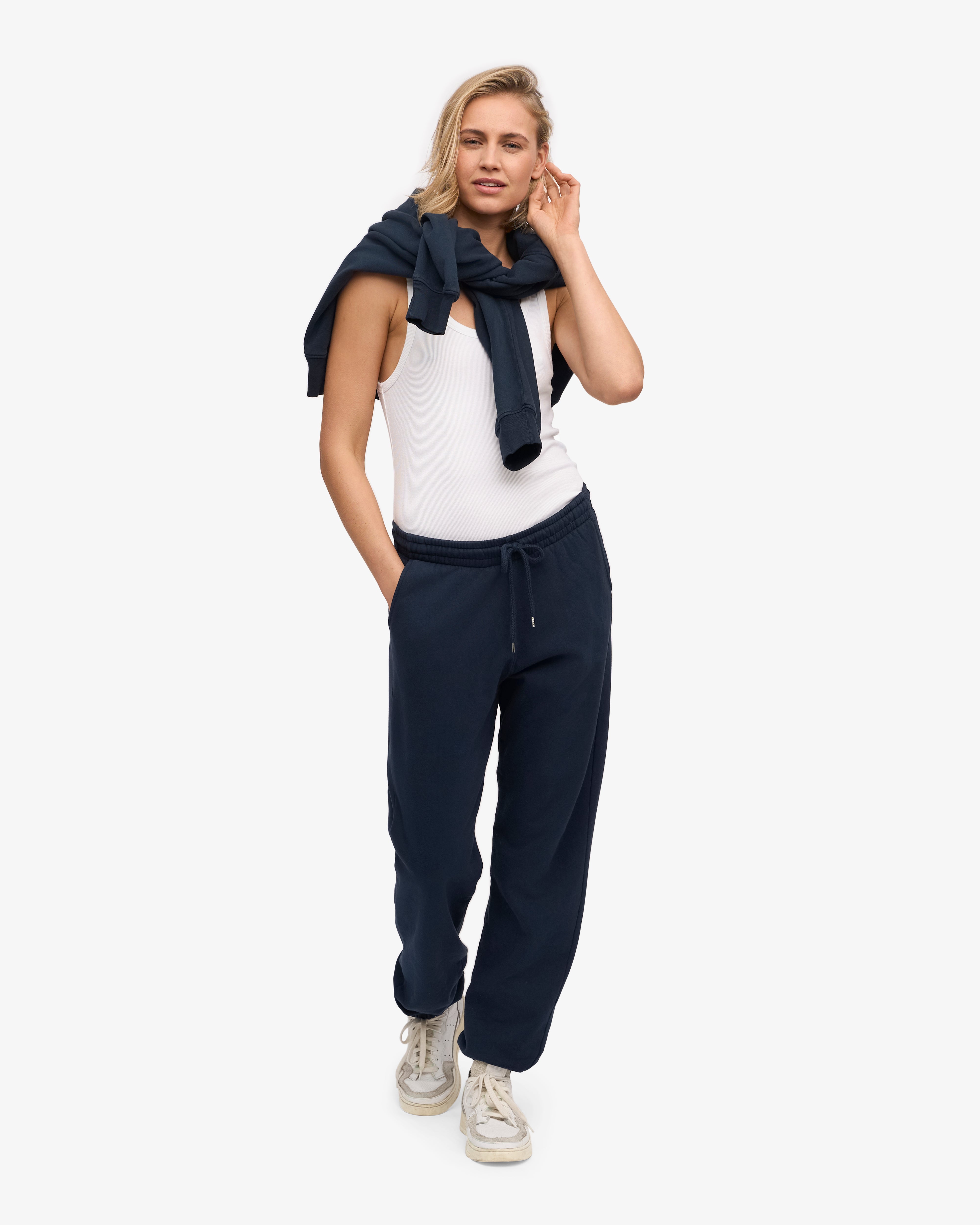 Premium Organic Cotton Sweatpants for Women & Men - Soft & Comfortable Navy Blue Joggers for Lounge, Yoga & Workout - Eco-Friendly Casual Pants