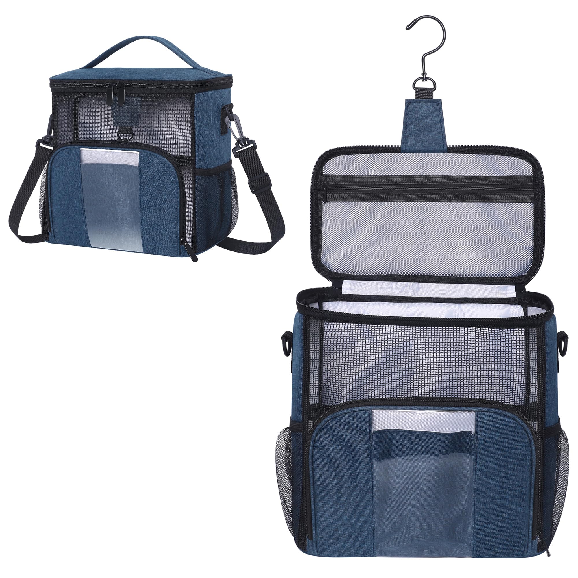 VOCUS Portable Shower Caddy & Travel Toiletry Organizer Bag with Hanging Hook - Water-resistant Shaving Bag for Men & Women - Perfect for College, Gym, Camping & Travel Accessories Storage