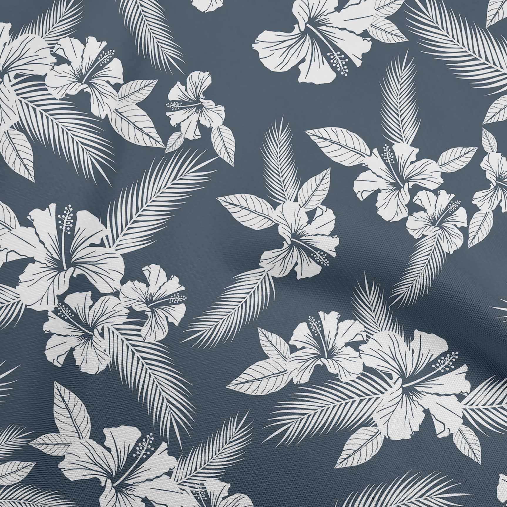 oneOone Cotton Jersey Teal Blue Tropical Print Fabric - 58 Inch Wide by The Yard for DIY Clothing, Dresses & Quilting | Soft Sewing Material for Summer Outfits & Home Decor Projects