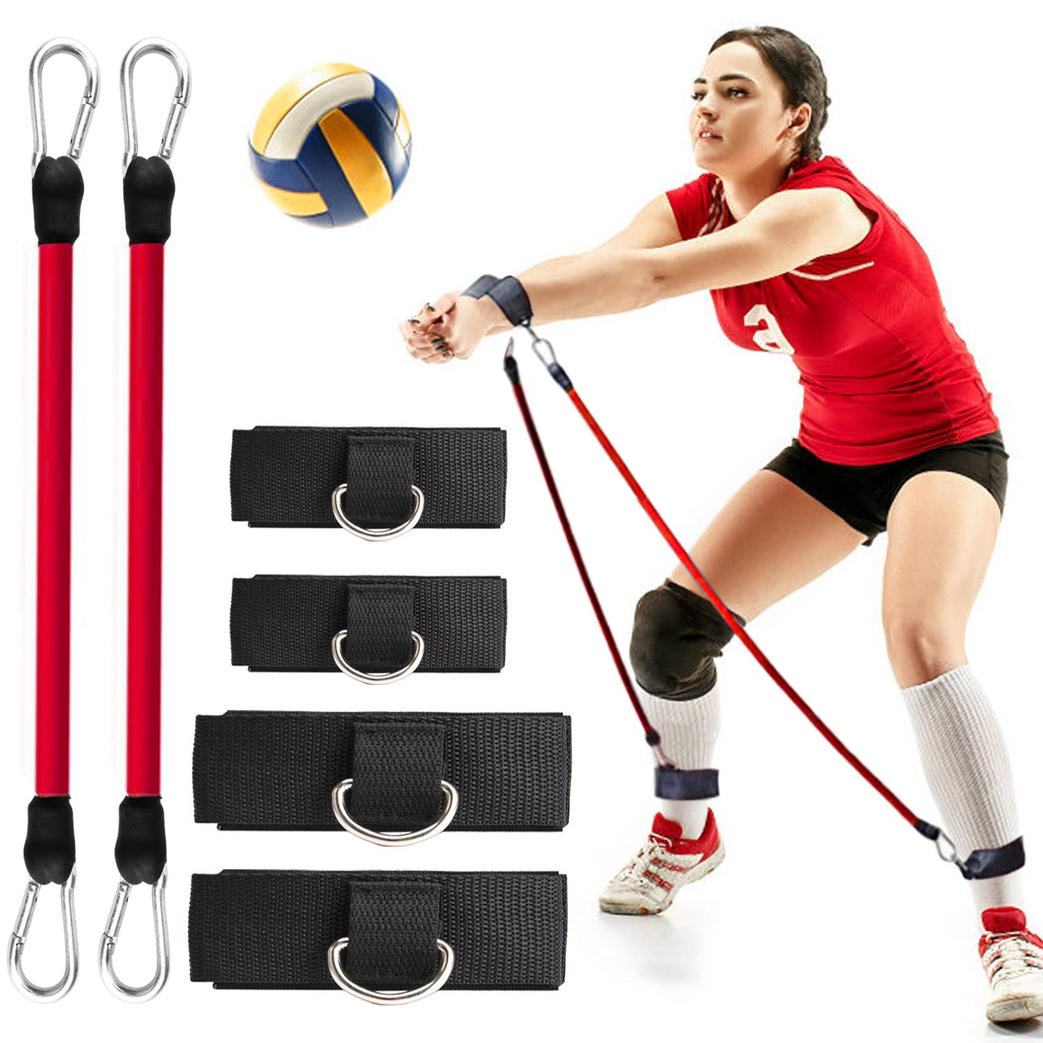 TOBWOLF Volleyball Training Resistance Band - Elastic Pull Rope for Jump & Agility Drills - Prevent Excessive Arm Movement - Perfect for Volleyball Practice, Strength Training & Fitness Workouts