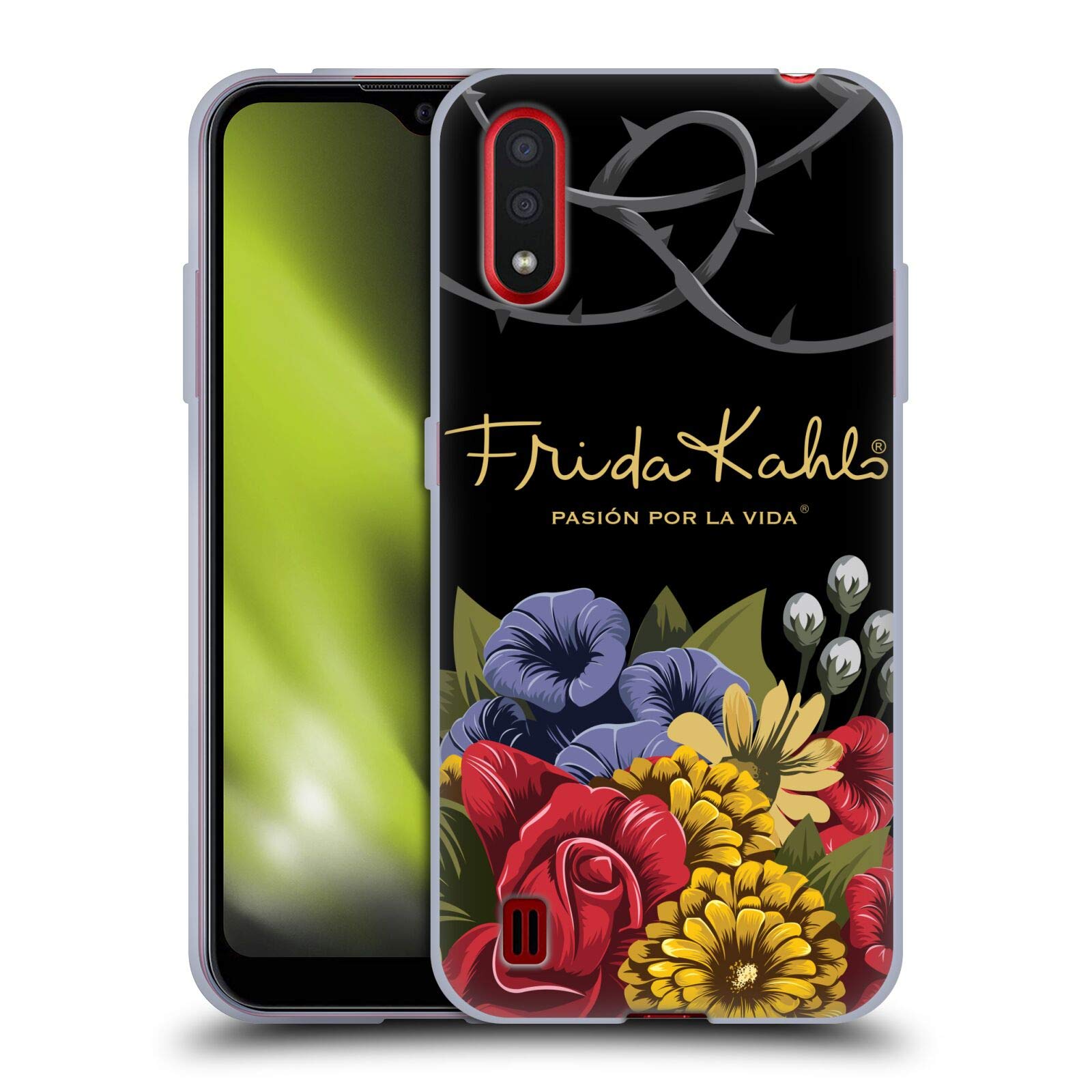 Frida Kahlo Red Florals Soft Gel Case for Samsung Galaxy M01 (2020) - Stylish Protective Phone Cover for Everyday Use