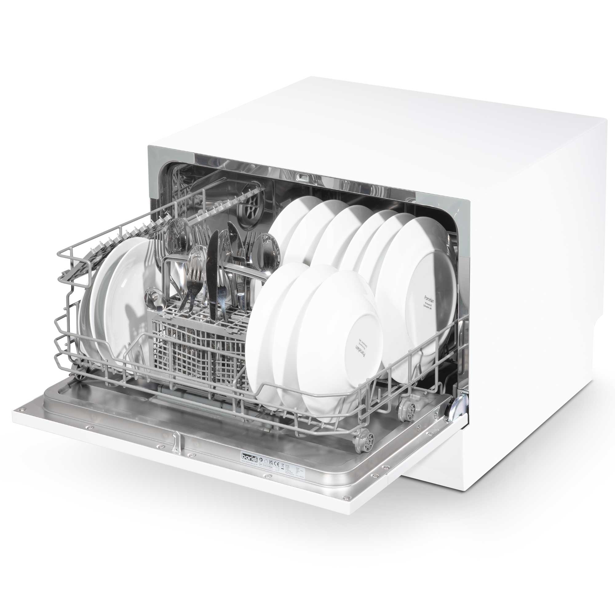 **Baridi Compact Tabletop Dishwasher – 6 Place Settings, 6 Wash Programs, Ultra Quiet (42dB), 6.5L Capacity, Energy Efficient, White (Model DH83) – Perfect for Small Kitchens, Apartments, RVs & Dorm Rooms**