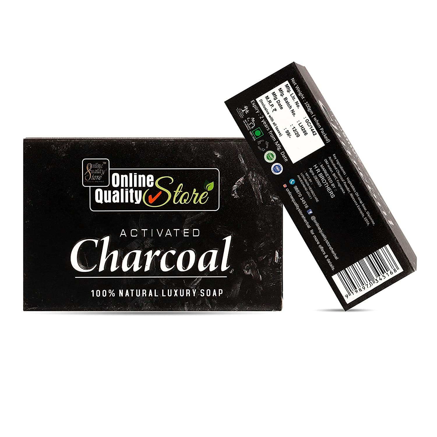 Best Activated Charcoal Soap for Face & Body - Deep Cleansing & Detoxifying Bar (4-Pack, 100g Each) - Perfect for Acne-Prone Skin & Blackhead Removal