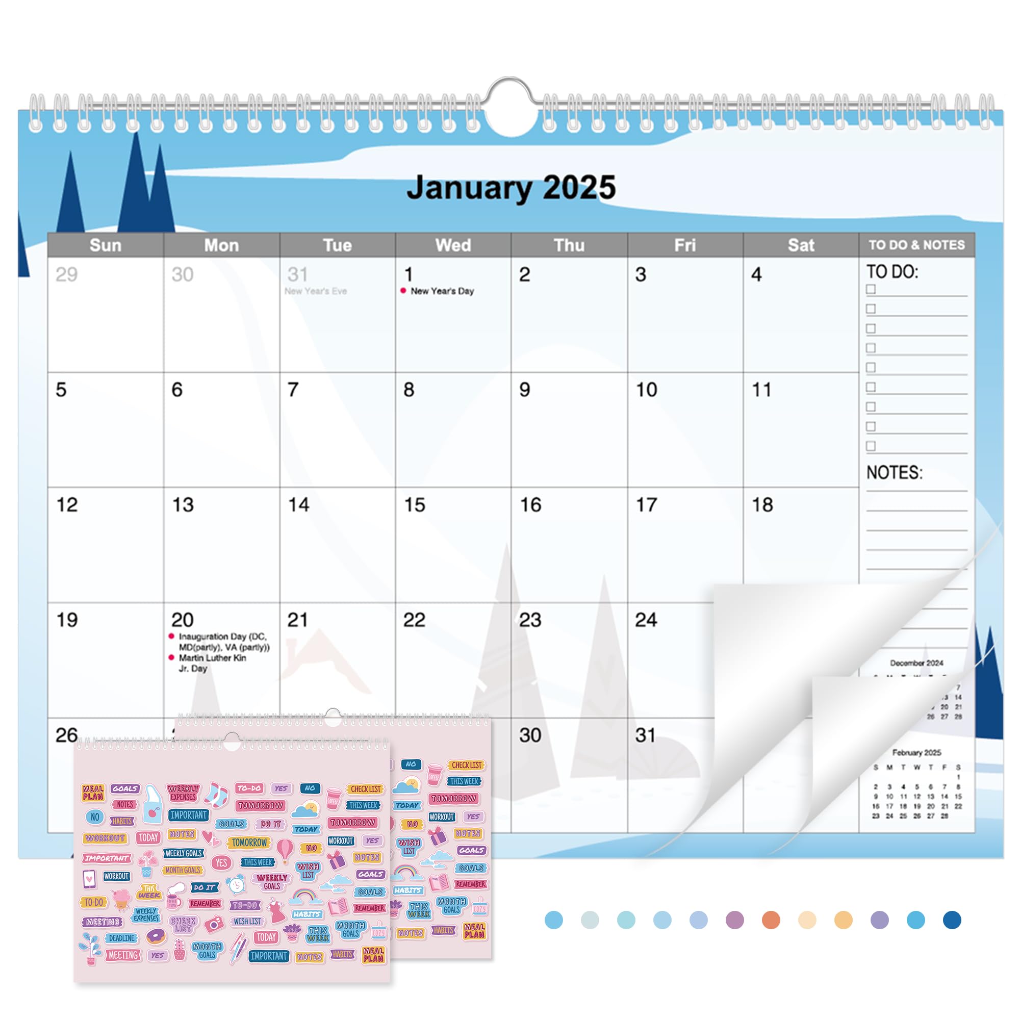 2025 Wall Calendar - 12 Months Large Planner (14.5